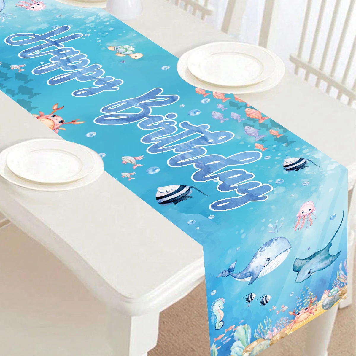 Camino de mesa animales marinos para fiestas infantiles y cumpleaños - imagen 3