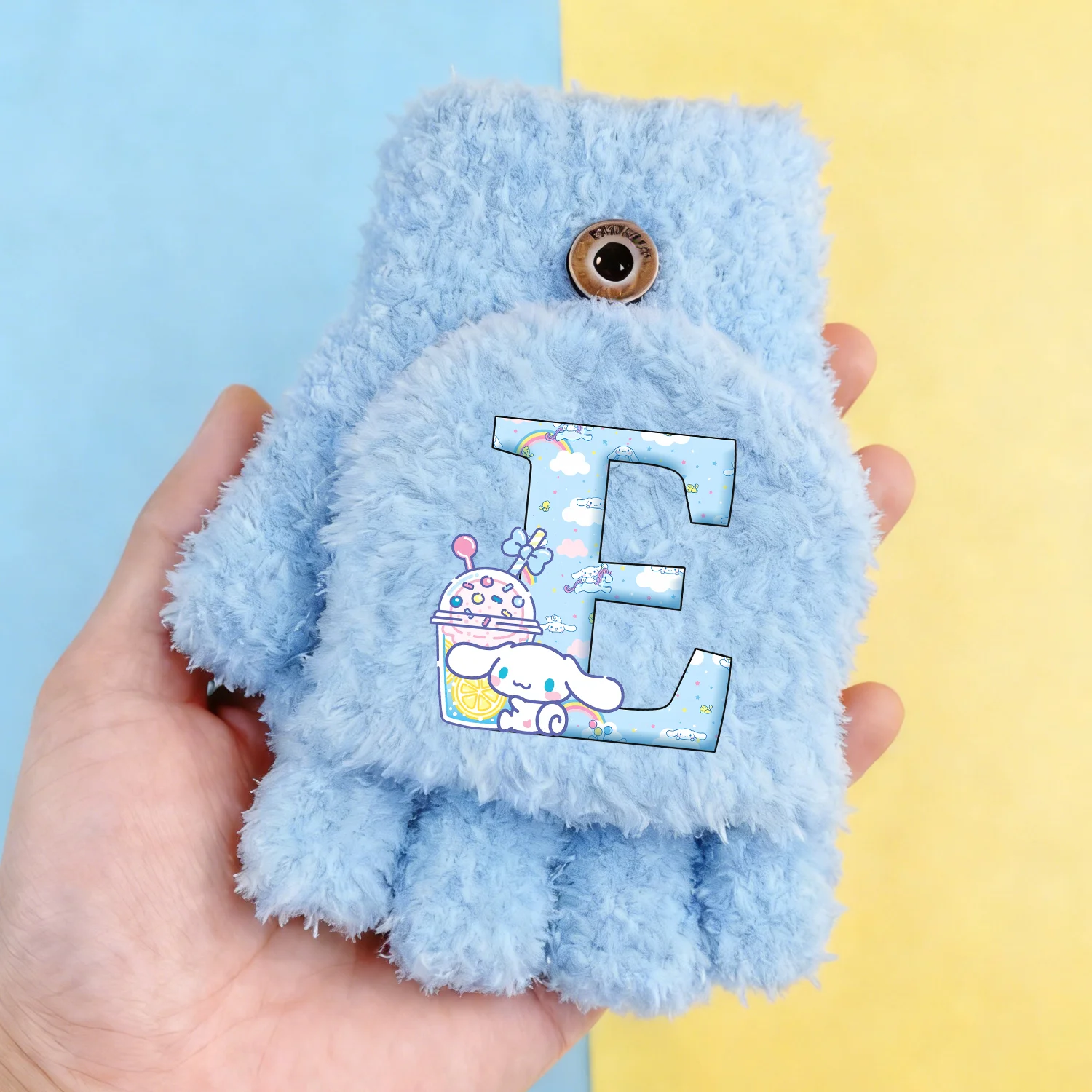 Guantes Cinnamoroll para niños, guantes con tapa de medio dedo con letras azules, Anime Kawaii, manoplas suaves y cálidas para invierno, regalo de Navidad para niños - imagen 5