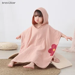 Toalla de baño poncho con capucha algodón microfibra suave para bebés