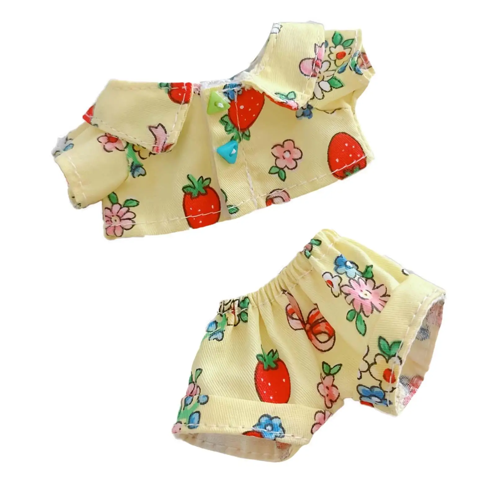 Doll T Shirt Shorts Handmade Clothing Role Playing Easy to Put on and Take Off DIY Doll Decor Costume Accessory for 15cm Doll