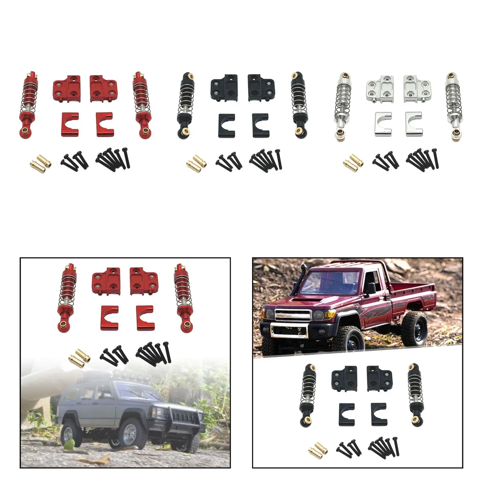 Rear Shock Absorbers Set Spring Fixings Set Shock Bracket for 1/12 Remote Control RC Car Crawler Car LC79 MN78 MN82 Spare Parts