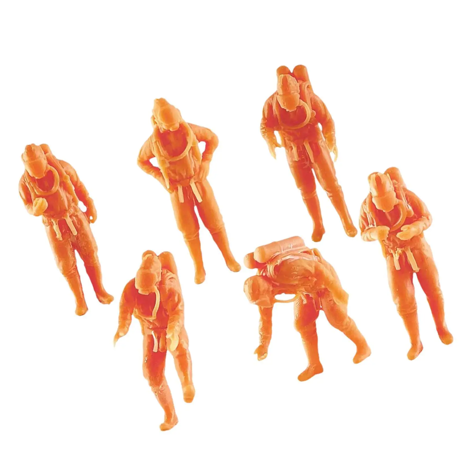 6x Model People Figures Micro Scene Figures Photo Props Mini People Models Firefighter Figurines for Art Projects Accessories