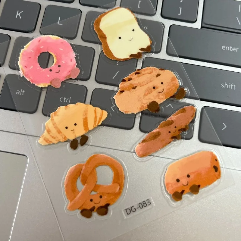 Pegatina artística de gelatina para hornear pan, adhesivo bonito de dibujos animados, portalápices impermeable, pegatina para cámara, pegatinas estéticas estacionarias - imagen 4
