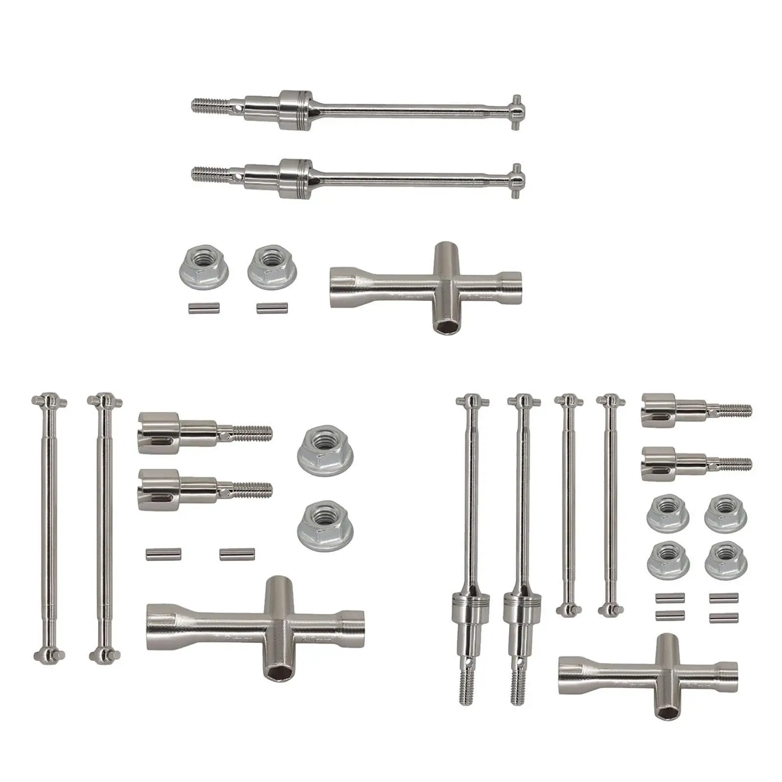 1:16 Scale RC Car Drive Shafts Upgrade Metal Driveshafts Replaces for 16101Pro/16102Pro/16103Pro/16201Pro RC Car Crawler Car