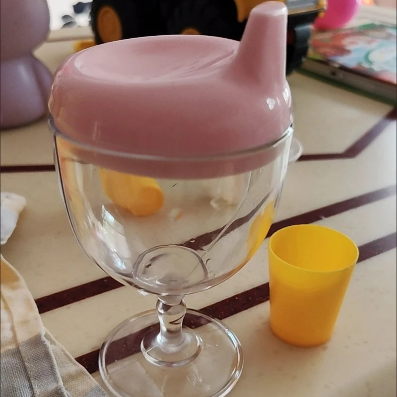 Taza de alimentación para padres e hijos, entrenador de pico de pato de 150ml, copa de vino, diseño divertido, Material duradero, juego de regalo de luna llena