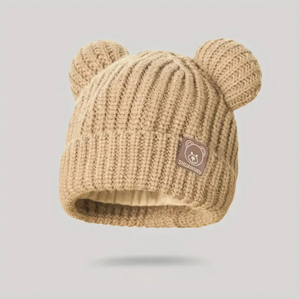 Adorables gorros de punto con pompones, accesorios de invierno para niños, gorros suaves, cálidos y coloridos para niños