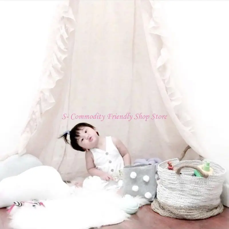 85AE Suministros cama para bebé, cuna con dosel colgante, cuna, mosquitera, cortina cama para niños y niñas, decoraciones