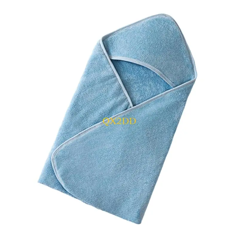 QX2D Toalla baño con capucha para bebé, manta albornoz absorbente fuerte para recién nacidos - imagen 4