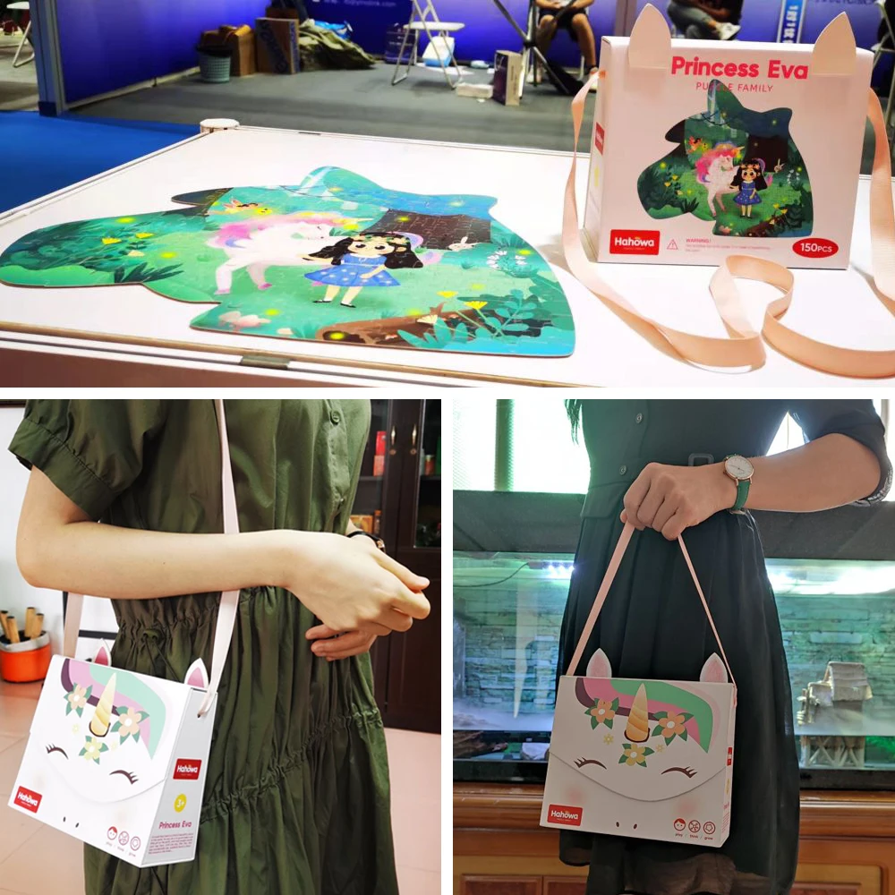 Rompecabezas de unicornio de dibujos animados para niñas, rompecabezas de princesa Diy, rompecabezas de animales irregulares para niños, juegos educativos, juguetes, regalos de navidad para niños - imagen 2