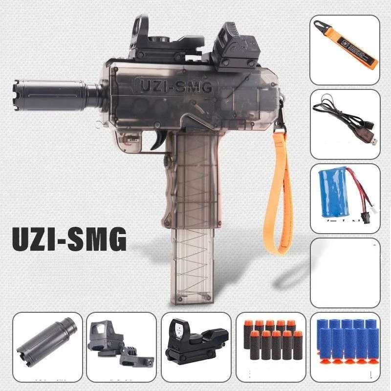 Pistola UZI de juguete blaster eléctrico de espuma exterior - imagen 3