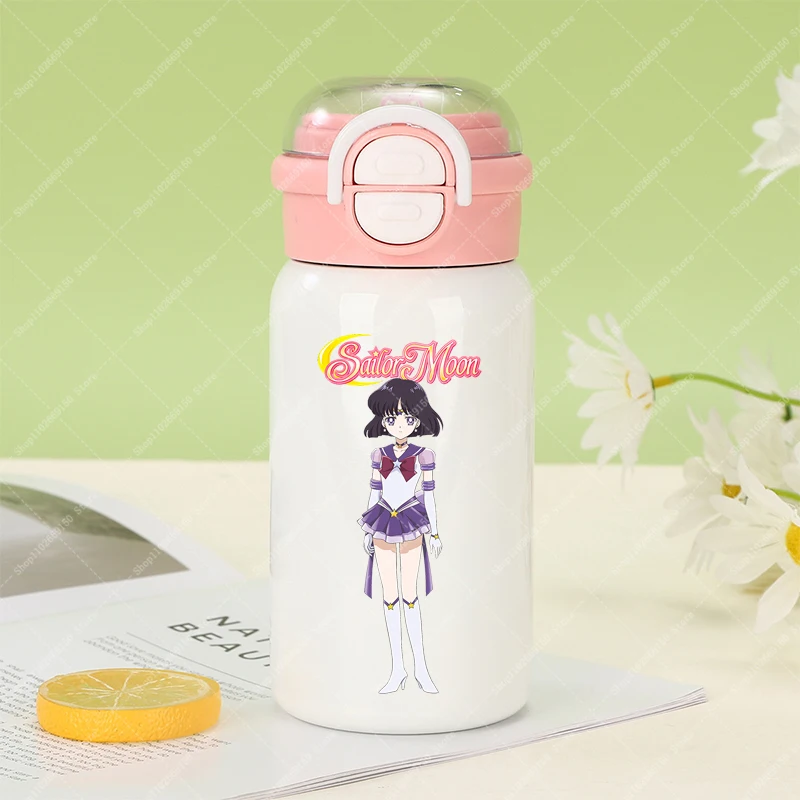 Sailor Moon-frasco de vacío de invierno para niños, botella de agua bonita de dibujos animados para niña, contenedor de taza portátil de Anime, tazas de acero inoxidable - imagen 5