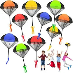 Divertido juego de juguete de paracaídas para lanzar a mano para niños al aire libre con Mini juguetes de soldado para niños, juegos educativos deportivos de paracaídas voladores