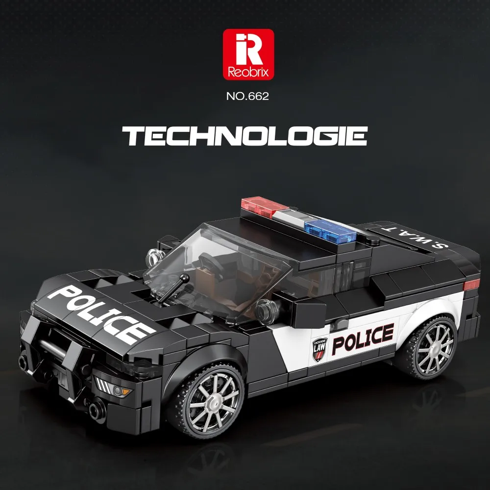 372 Uds. Modelo de coche de policía, bloques de construcción 1:24, modelo de coche SWAT, adornos de escritorio, colección de juguetes de exhibición para niños, regalos de vacaciones - imagen 3