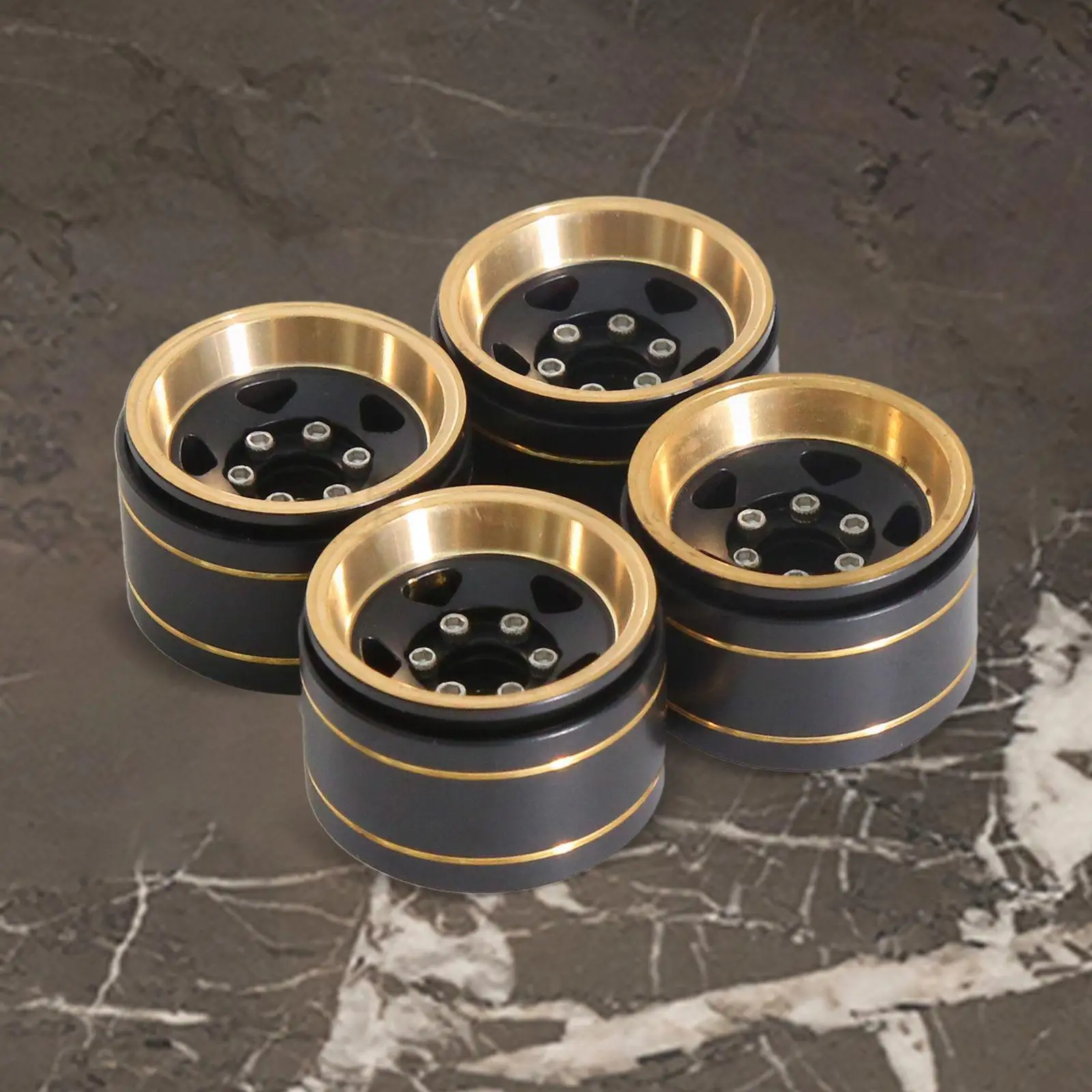 4x 1.0 Brass Wheel Rims Replace Easy to Install RC Wheel Rims RC Car Part RC Car Spare Parts for 1/18 RC Crawler DIY Parts
