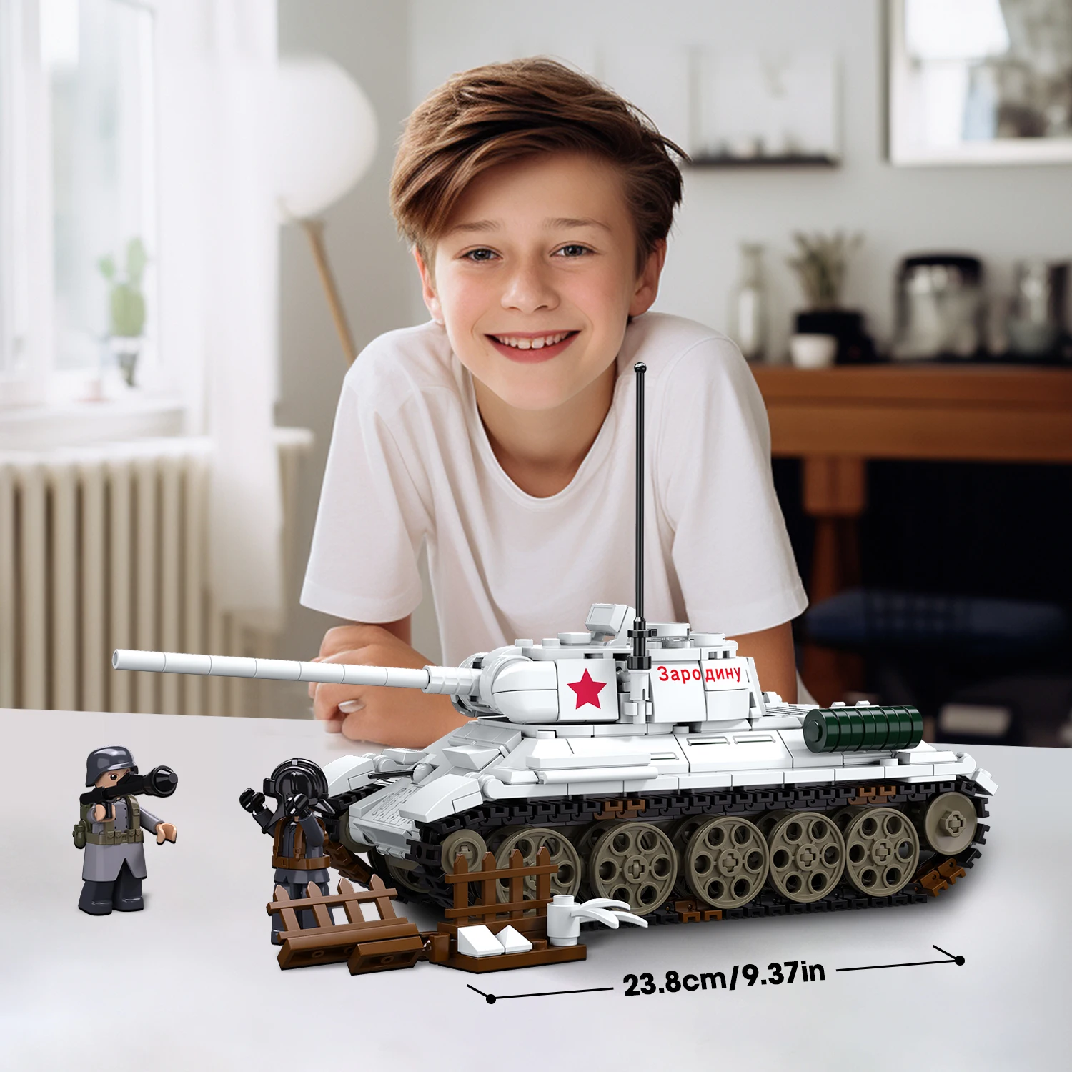 518 Uds T34-85 bloques de construcción de tanques medianos WW2 tanque pesado carro soldado figuras modelo ladrillos conjunto juguetes educativos regalos para chico - imagen 4