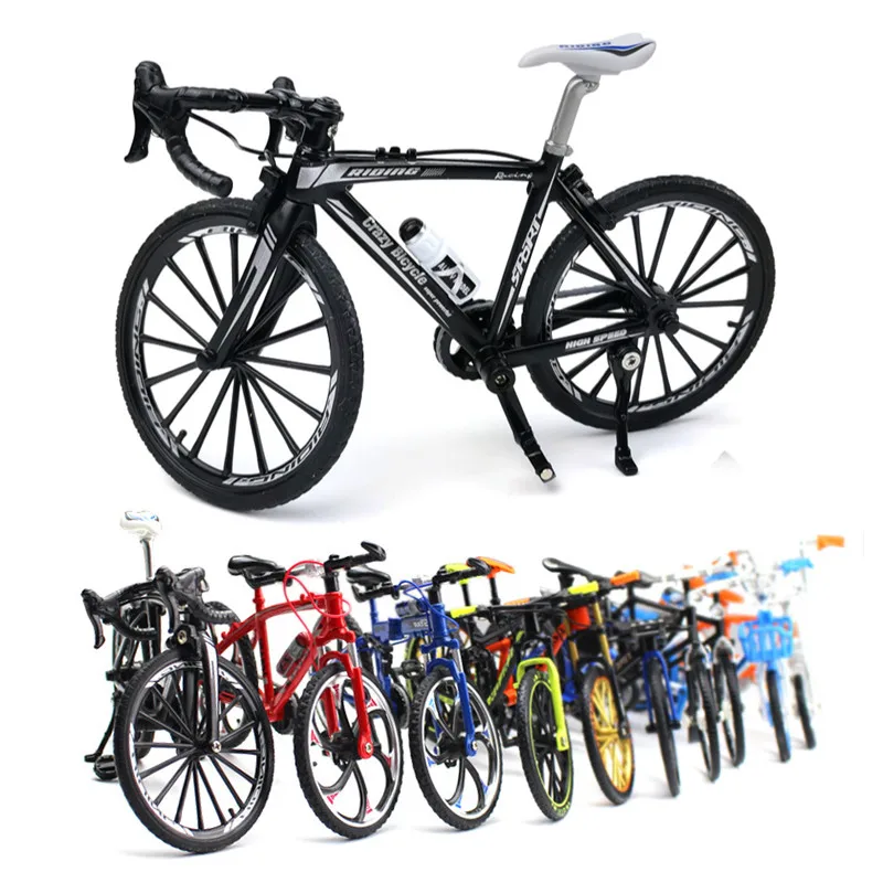 Modelo de bicicleta de Metal fundido a presión, Mini bicicleta de ciclismo de carrera de carretera doblada a escala 1:10 para colección de amigos, regalo para niños, juguetes para niños