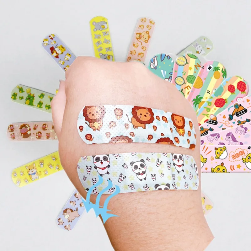 120 unids/set de tirita de dibujos animados para vendaje de heridas, tiras de primeros auxilios, cinta impermeable, vendajes adhesivos bonitos para niños