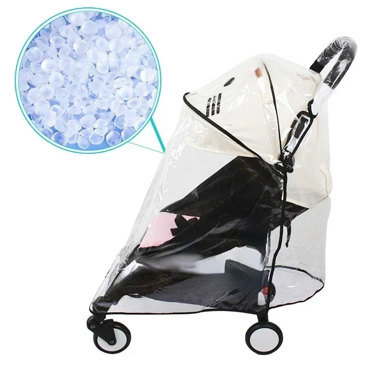 Cubierta de lluvia para cochecito, parabrisas para cochecito de recién nacido con cremallera, accesorios universales para coche de bebé - imagen 2