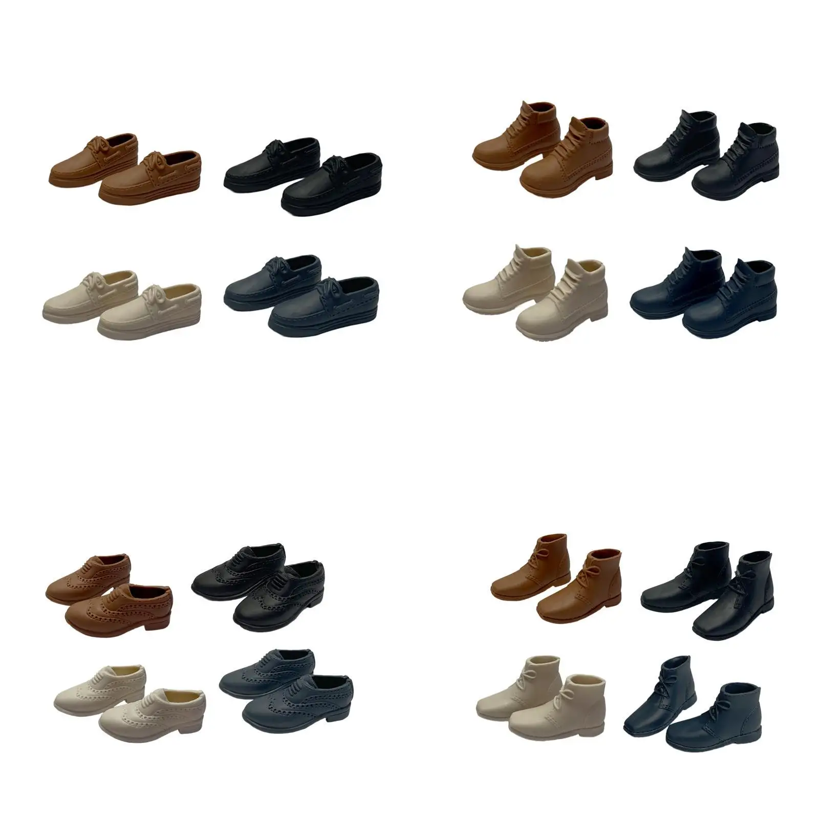 4x 1:6 Scale Shoes Fashion Handmade Toys Model for 12