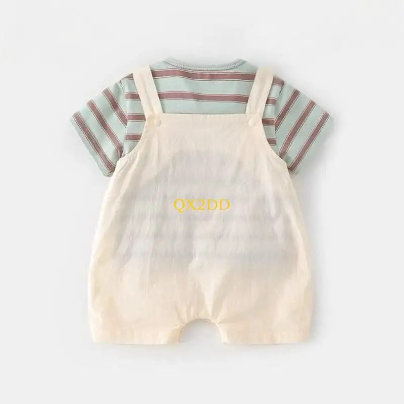 Atuendo pana pana elegante QX2D ropa verano cálida para recién nacidos hasta 24 meses tela suave y transpirable Play - imagen 2