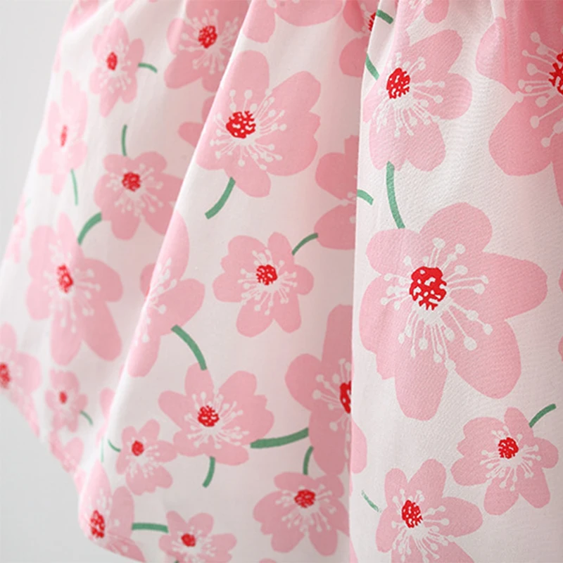 Conjuntos de 2 piezas de vestidos de verano para niñas, moda coreana, vestido rosa sin mangas bonito de princesa para bebés, vestido de flores + sombrero para el sol, ropa para recién nacidos BC185 - imagen 5