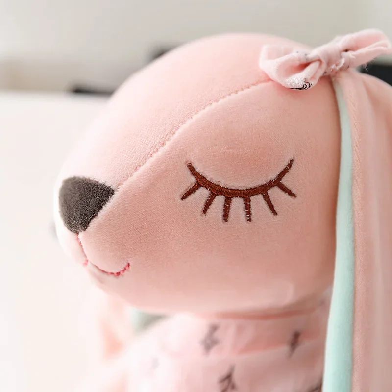 Conejo de peluche de orejas largas Kawaii para bebé, muñecas cómodas para dormir, juguetes de animales suaves rellenos, conejo encantador para decoración de habitación de niñas - imagen 3