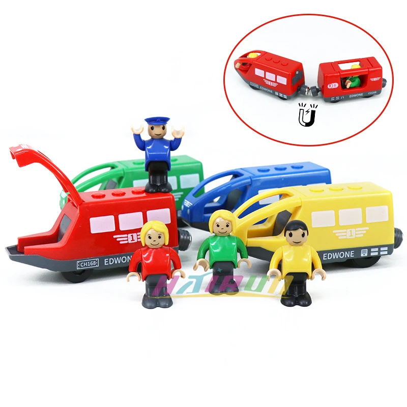Tren eléctrico de madera con vías magnéticas para niños - imagen 2