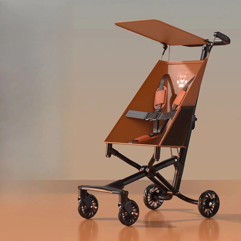 Cochecito súper liviano de 3,9 kg: vagón plegable con sombrilla con asiento extra ancho y pliegue en un solo paso para mamás en adelante ‌