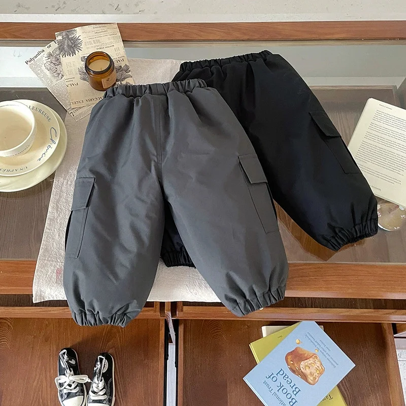Pantalones térmicos gruesos de algodón para niños de invierno - imagen 5