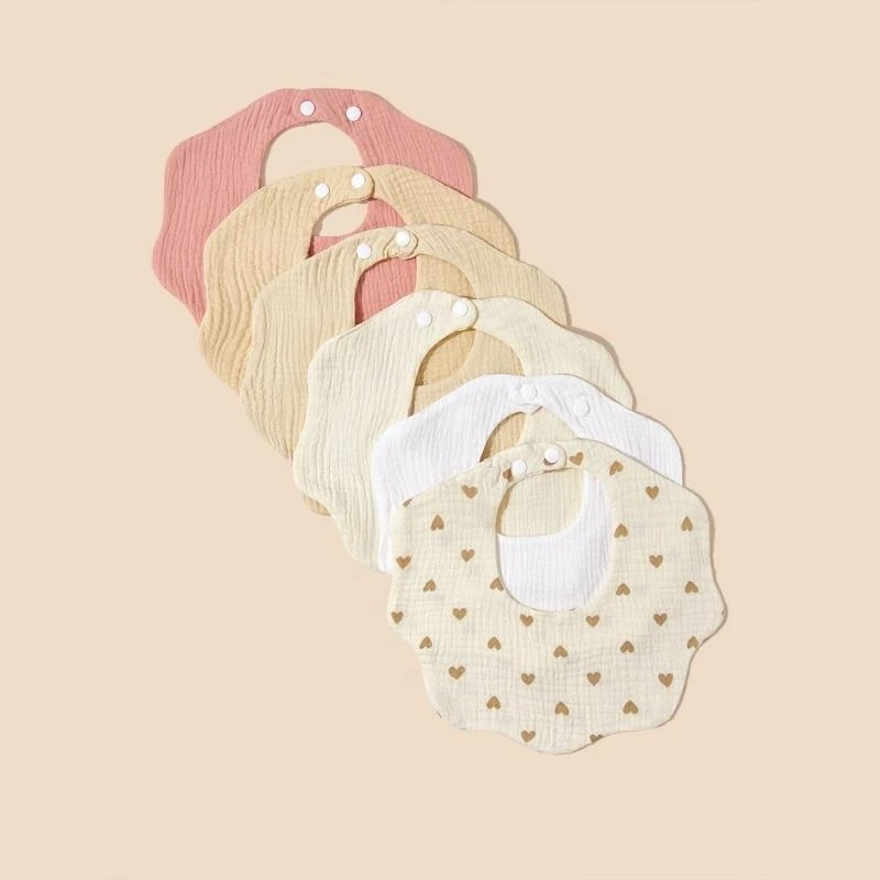 M76C paño para limpiar boca del bebé, babero algodón, babero para dentición 4 capas, toalla alimentación - imagen 2