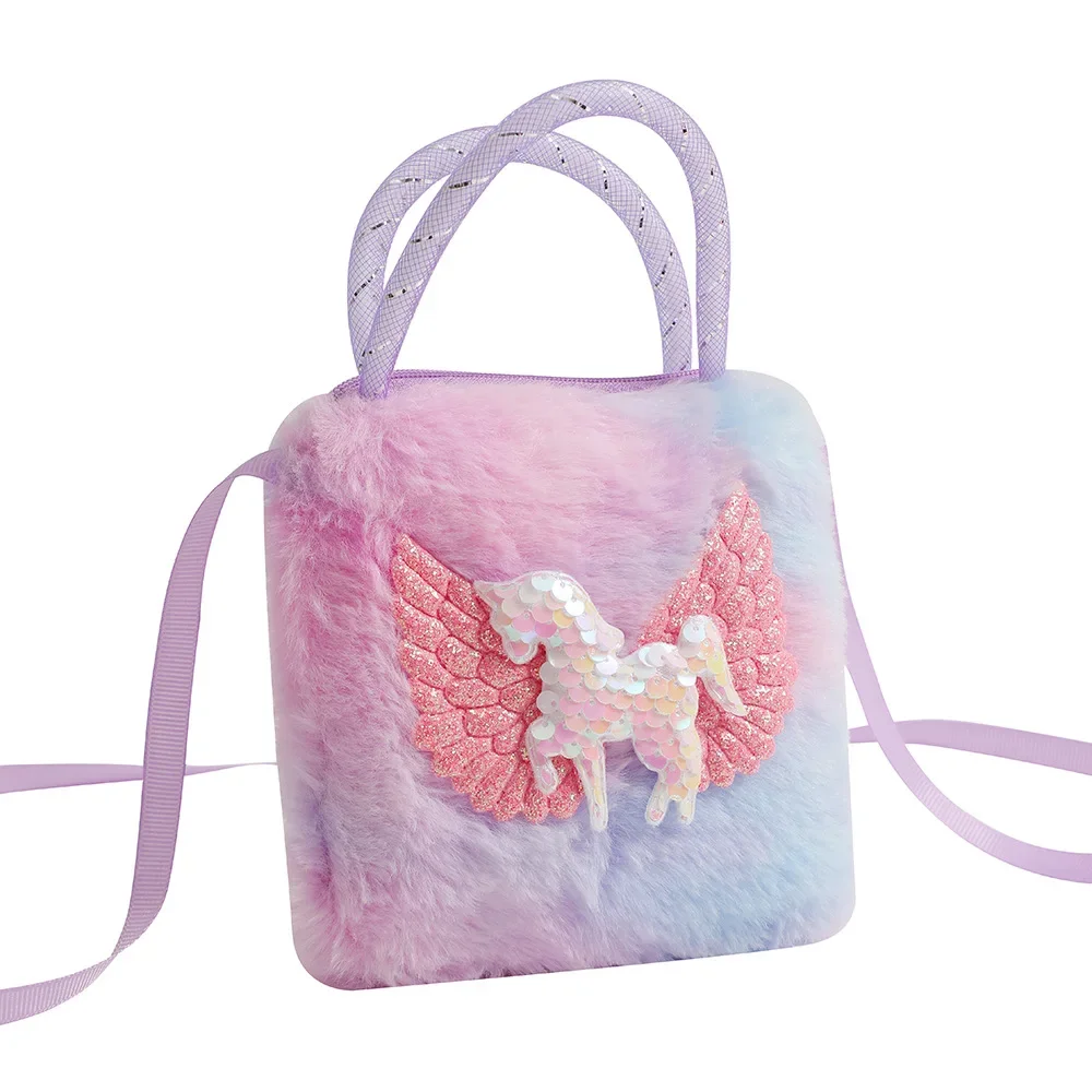 Bolso bandolera infantil de felpa con unicornio – Suave y divertido - imagen 5