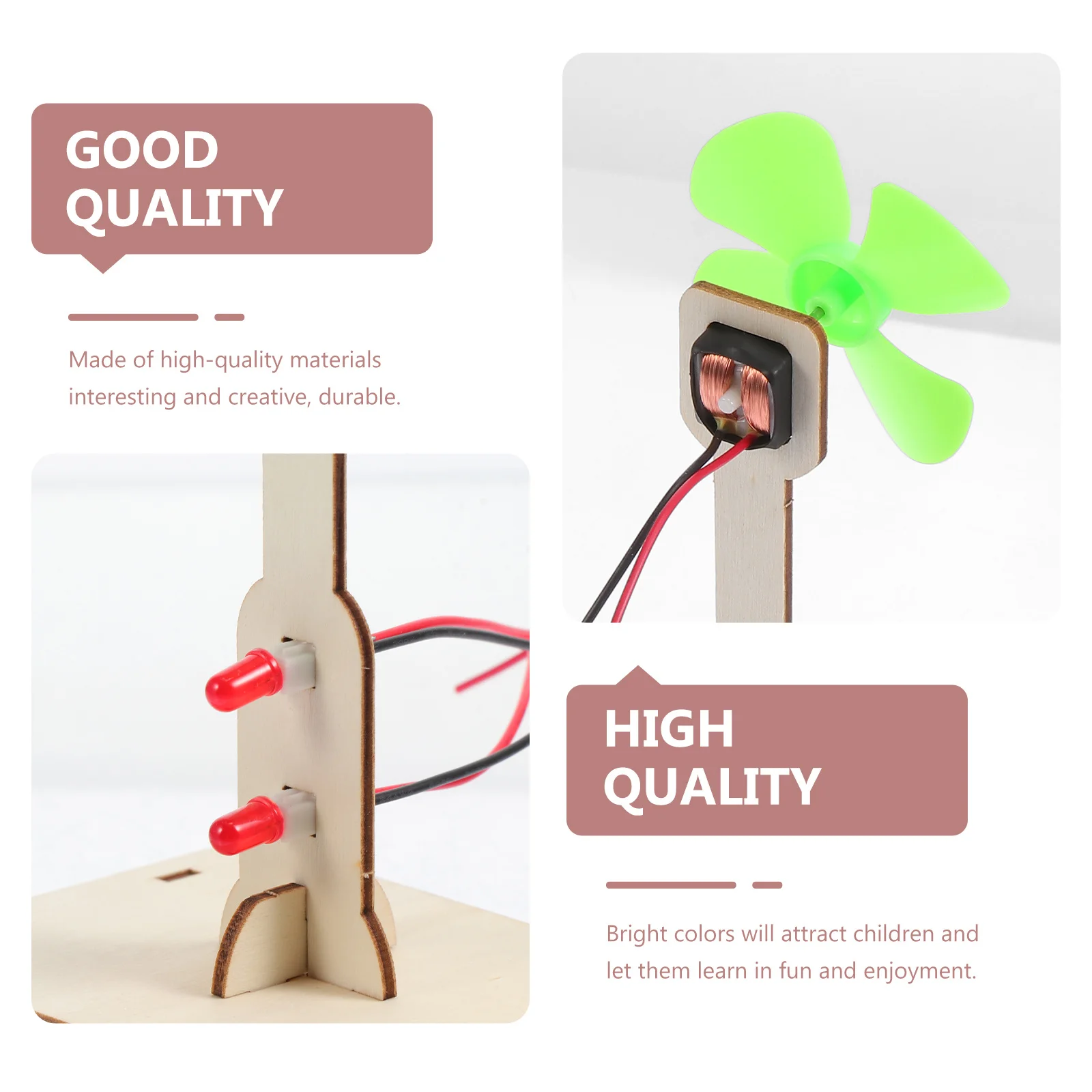 Generador de viento hecho a mano, Kit de experimentos educativos de ciencia para niños de primaria, entrenamiento de capacidad cognitiva, 1 Uds.