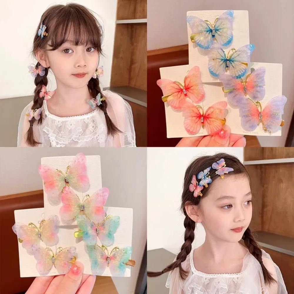 Horquillas mariposa arcoíris – Pasadores de pelo divertidos para niñas - imagen 2