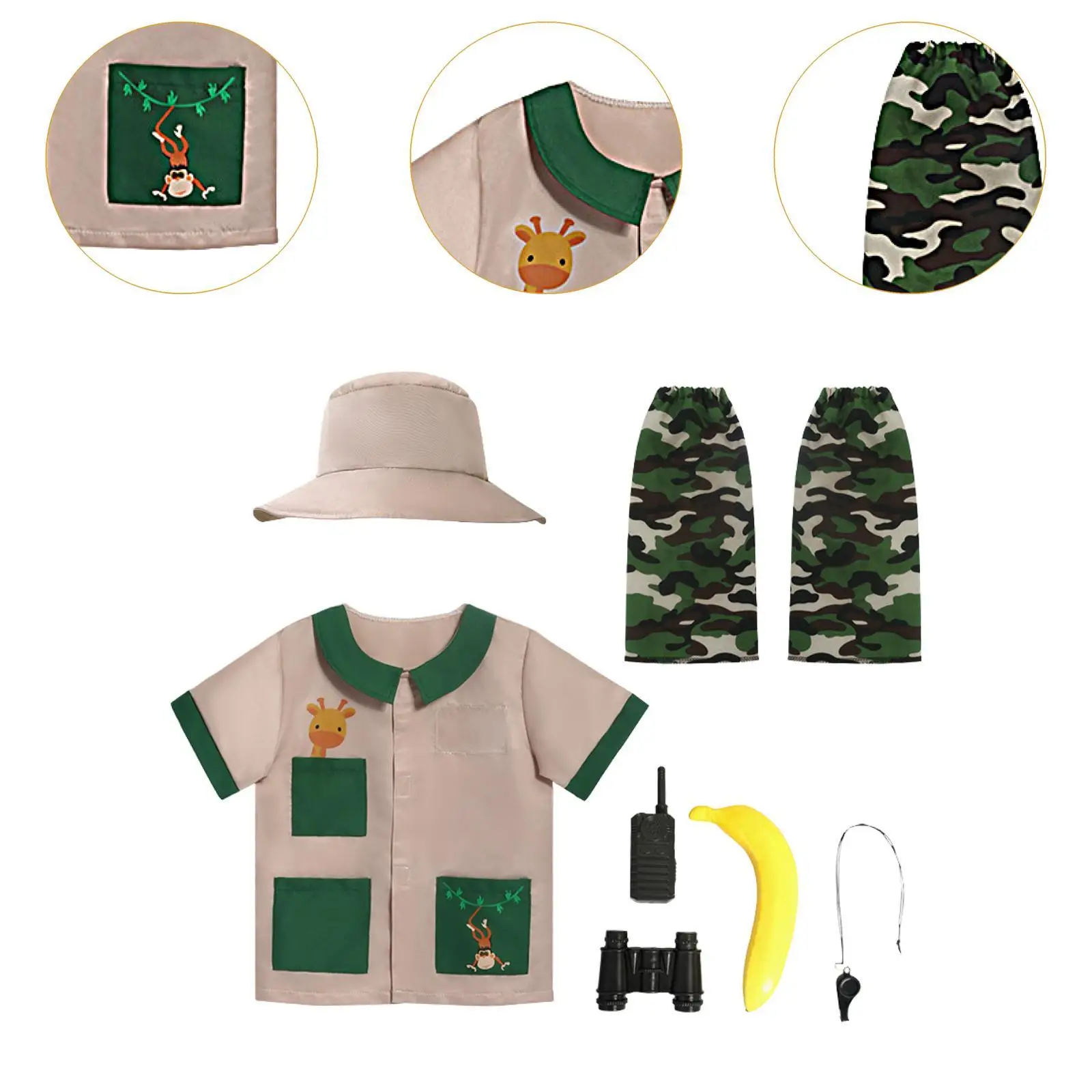Kids Explorer Costume Set Camping Gear Exploration Zoo Outdoor Adventure Kit for Kids Camping Boys Girls Fishing Birthday Gift