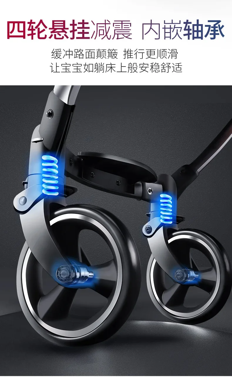 Cochecito de bebé 3 en 1 con asiento de coche, carro Guggy de viaje de lujo y cochecito Maman Home Coches Cars - imagen 5