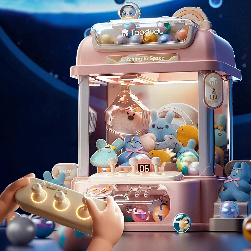 Máquina de garra para niños, máquina de muñecas, juguete para niños, Mini máquinas de grúa de garra de dibujos animados con música ligera, máquina de agarre para muñecas caseras