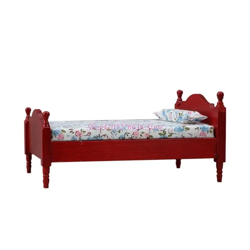 Cama de madera de haya para casa de muñecas - imagen 3