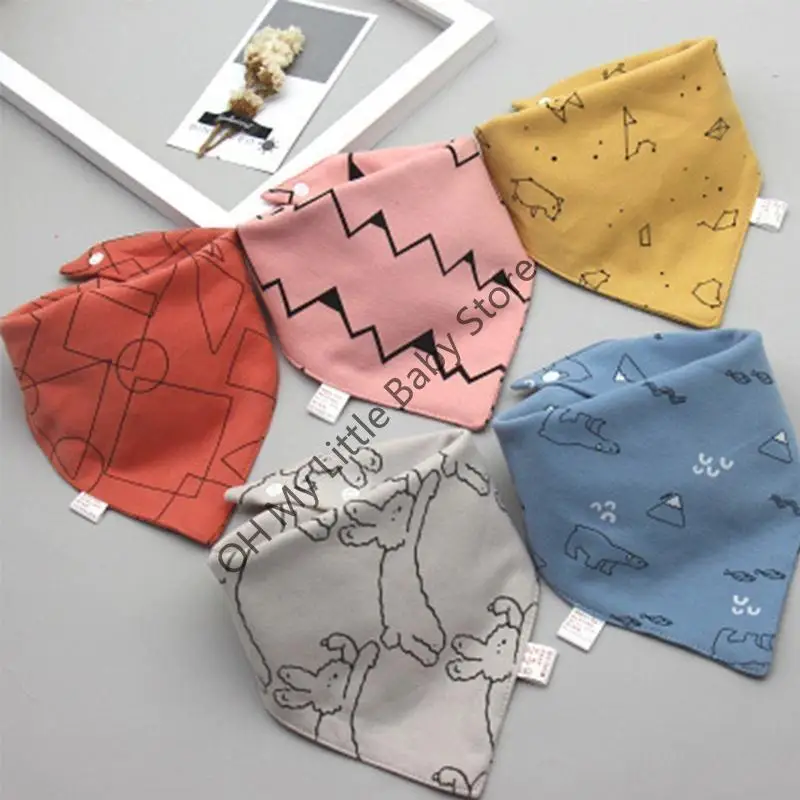 M76C 5 uds. Baberos para alimentación bebé, toalla para Saliva para bufandas triangulares, Bandana, Baberos algodón suave, - imagen 5