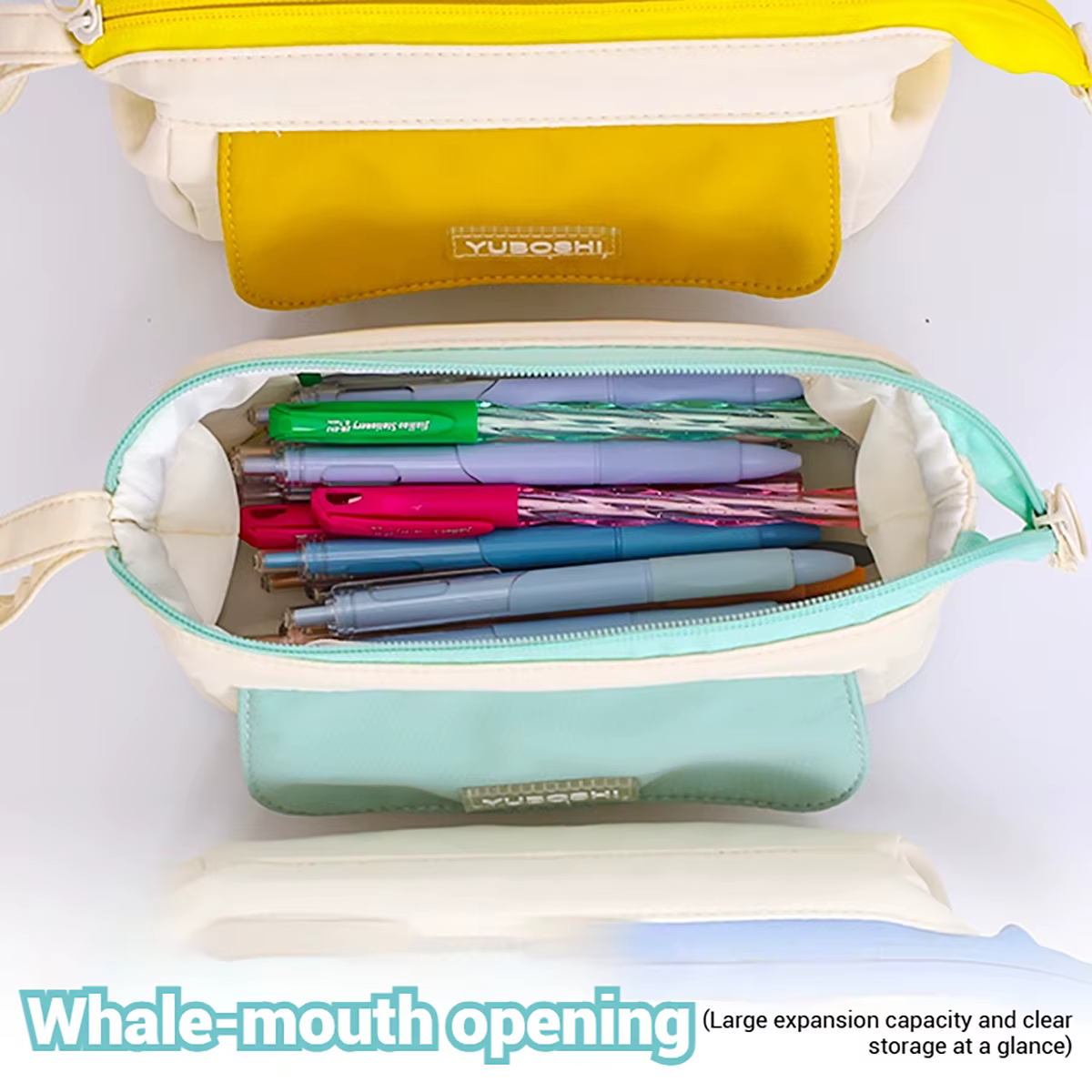 Estuche escolar de lona retro – Bolsa organizadora de gran capacidad - imagen 3
