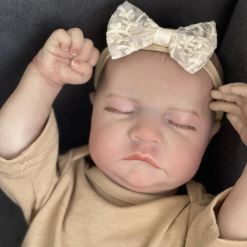 Muñeca Reborn Levi de cuerpo completo para recién nacido, muñeco de tacto suave con piel 3D, pintura de múltiples capas con venas visibles, 48CM - imagen 3