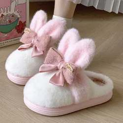 Pantuflas de felpa con orejas de conejo – Antideslizantes para niña