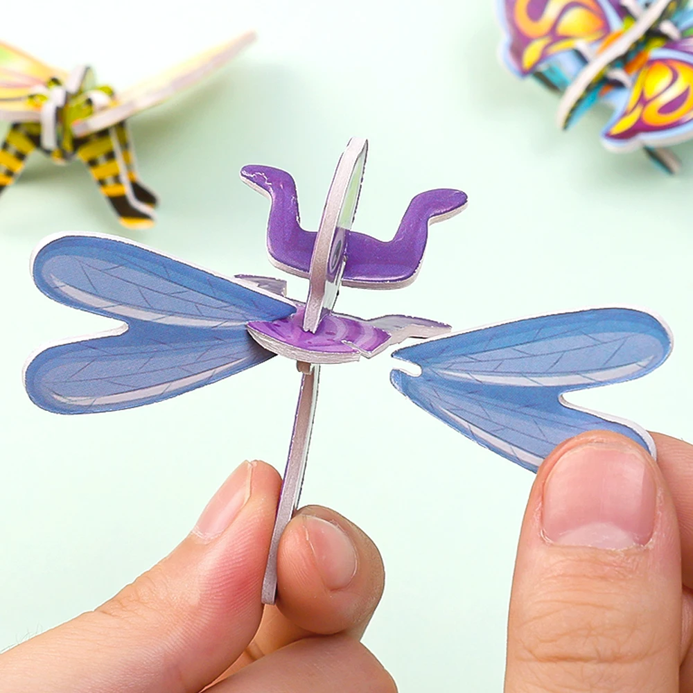 Rompecabezas de insectos de papel tridimensional 3D, juguetes para niños, modelo de ensamblaje de insectos de dibujos animados, juguete para regalo educativo DIY, 10 Uds. - imagen 2