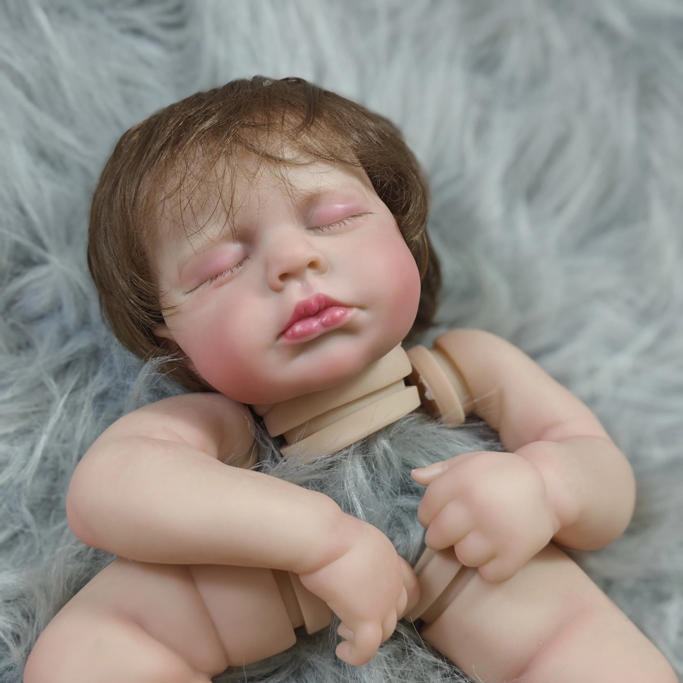 LouLou-Kit de muñeco realista pintado de 20 pulgadas, con pelo enraizado a mano, piel pintada en 3D, sin montar, piezas de vinilo hechas a mano - imagen 2