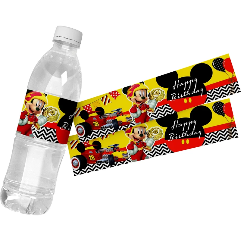 24 Uds. Etiquetas para botellas de agua de Mickey Mouse, pegatinas de dibujos animados, barra de dulces, Baby Shower, cumpleaños, boda, evento, decoraciones para fiestas - imagen 2