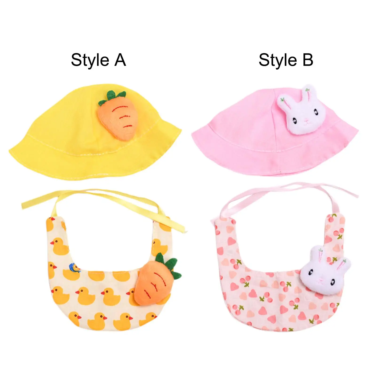 Doll Clothes Bib Doll Bib Hat Cute DIY Doll Toy Stylish for Little Girls Soft Pendant Doll Outfits Costumes for 20cm Doll