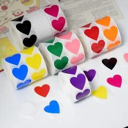 Etiquetas adhesivas con forma de corazón rojo para manualidades