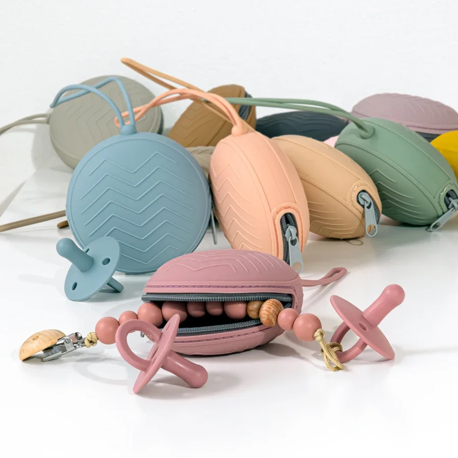 Caja porta chupete para bebé, sin BPA, de silicona, portátil, contenedor para chupete, caja de almacenamiento para pezones, accesorios para bebé, 1 Uds. - imagen 2