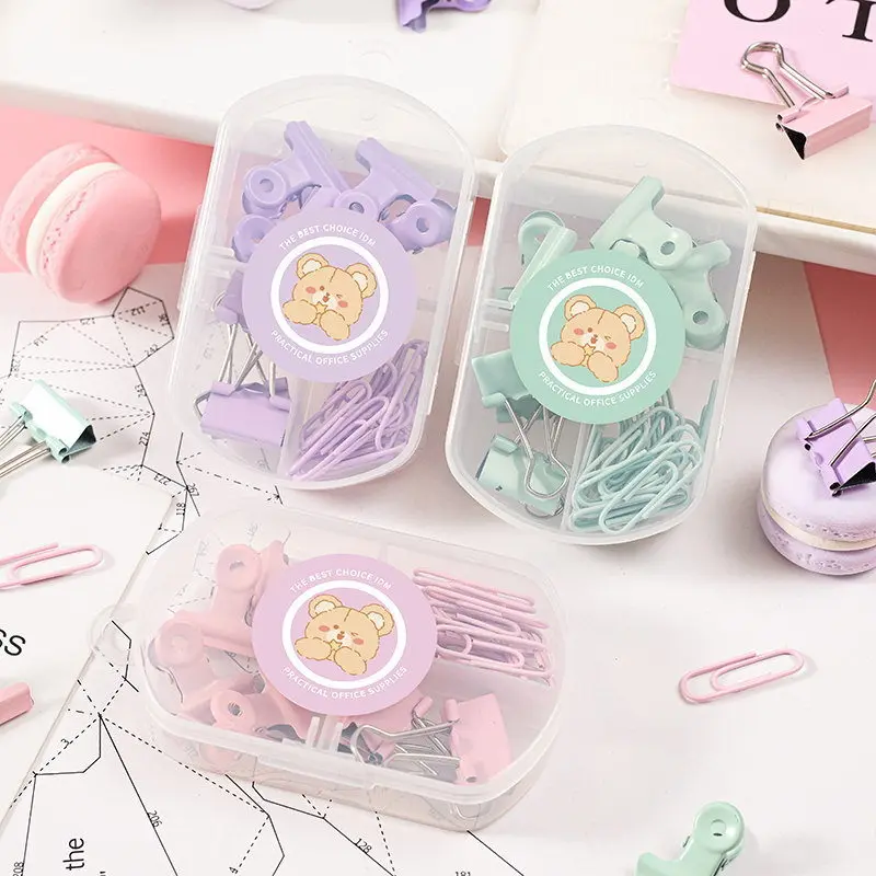 Clips macarons decorativos para niños – Papelería escolar original - imagen 2