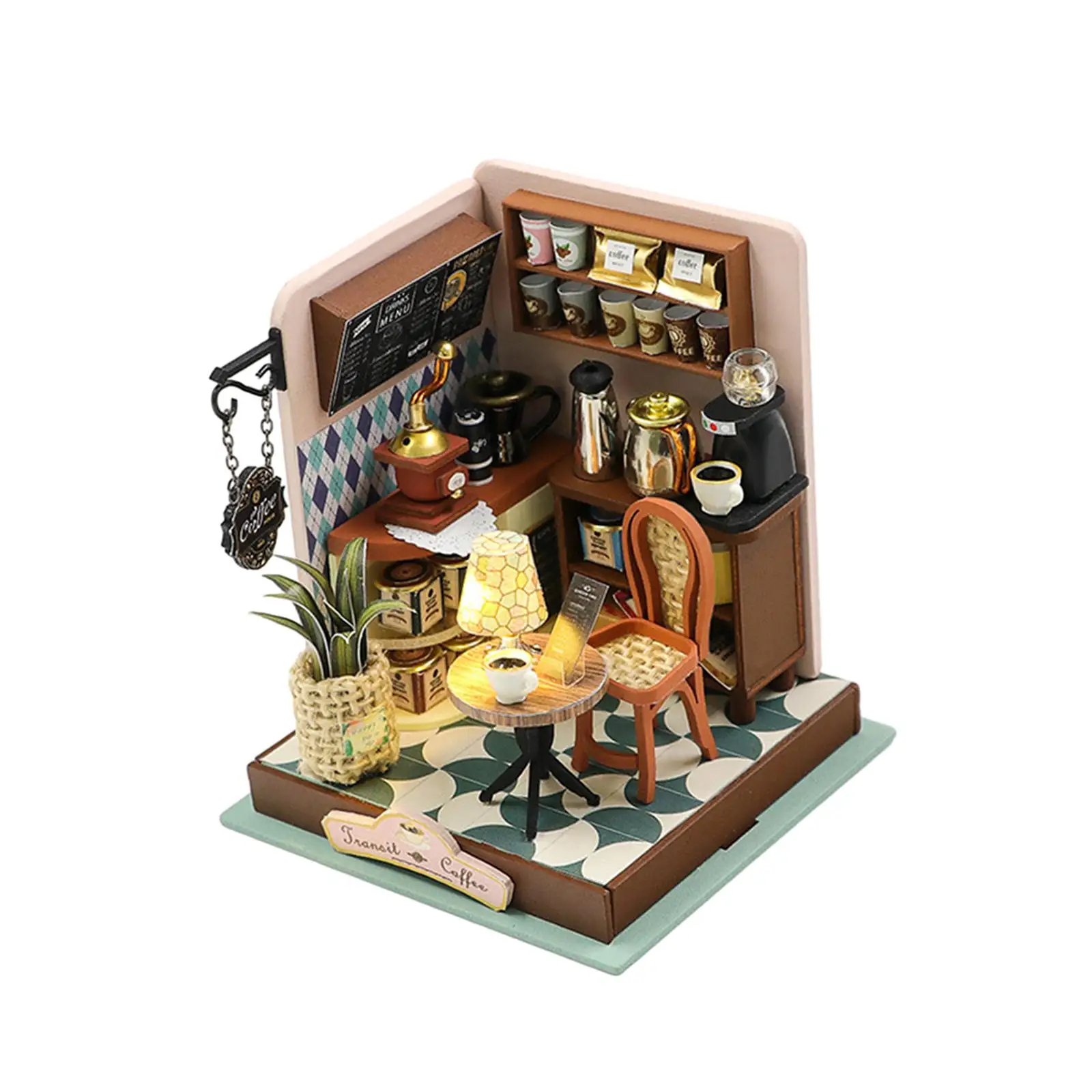 DIY Handcraft Miniature Dollhouse Wooden Room Box Crafts Led Lights with