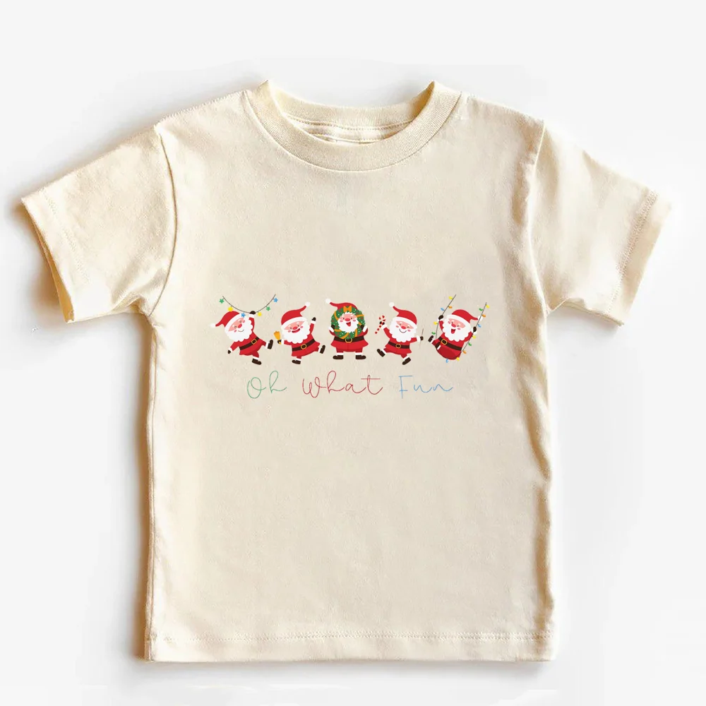 Camiseta Retro de Navidad con lazo para niño, camisa de manga corta para vacaciones festivas, traje de Feliz Navidad, ropa de vacaciones - imagen 5